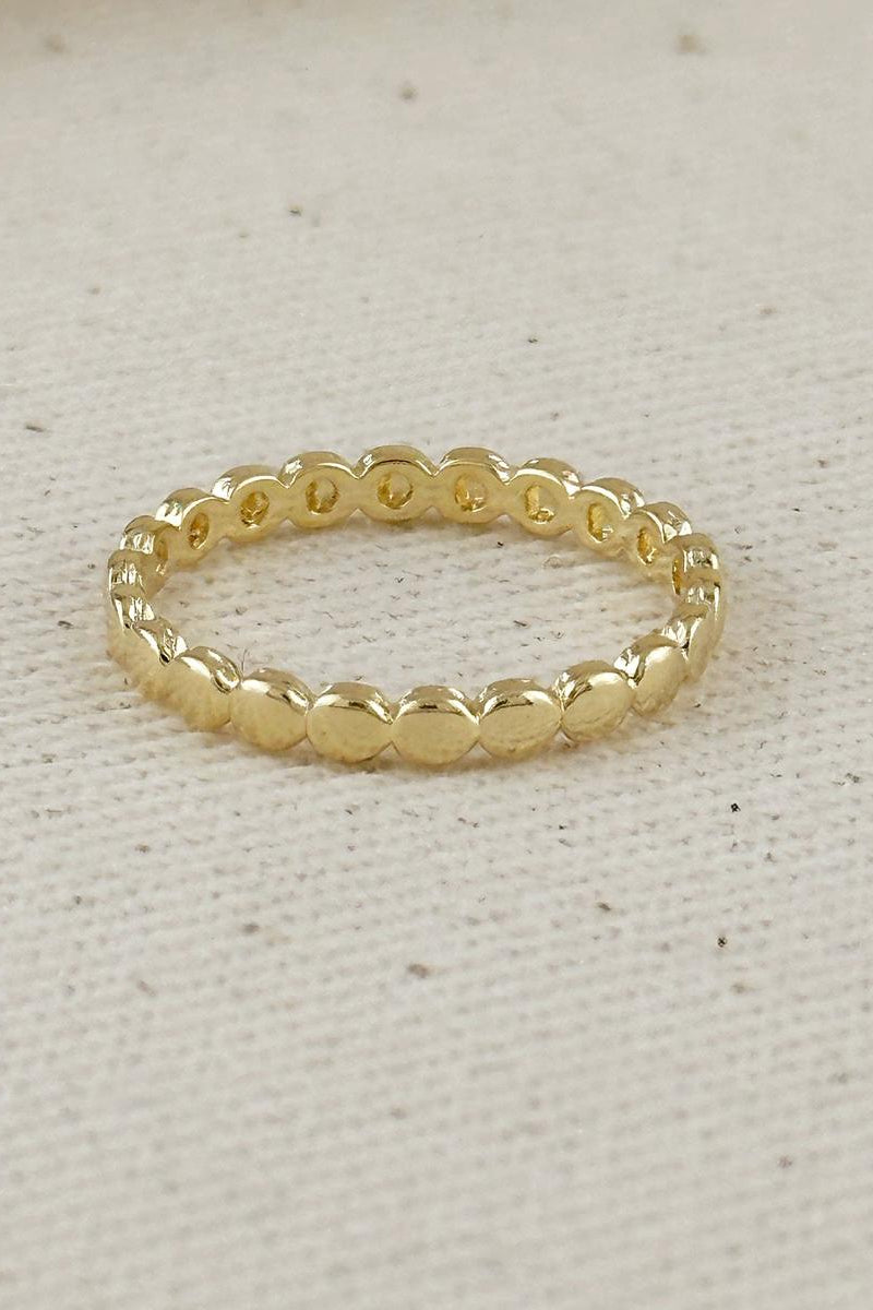 GoldFi - 18k Gold Filled Flat Beaded Band Ring