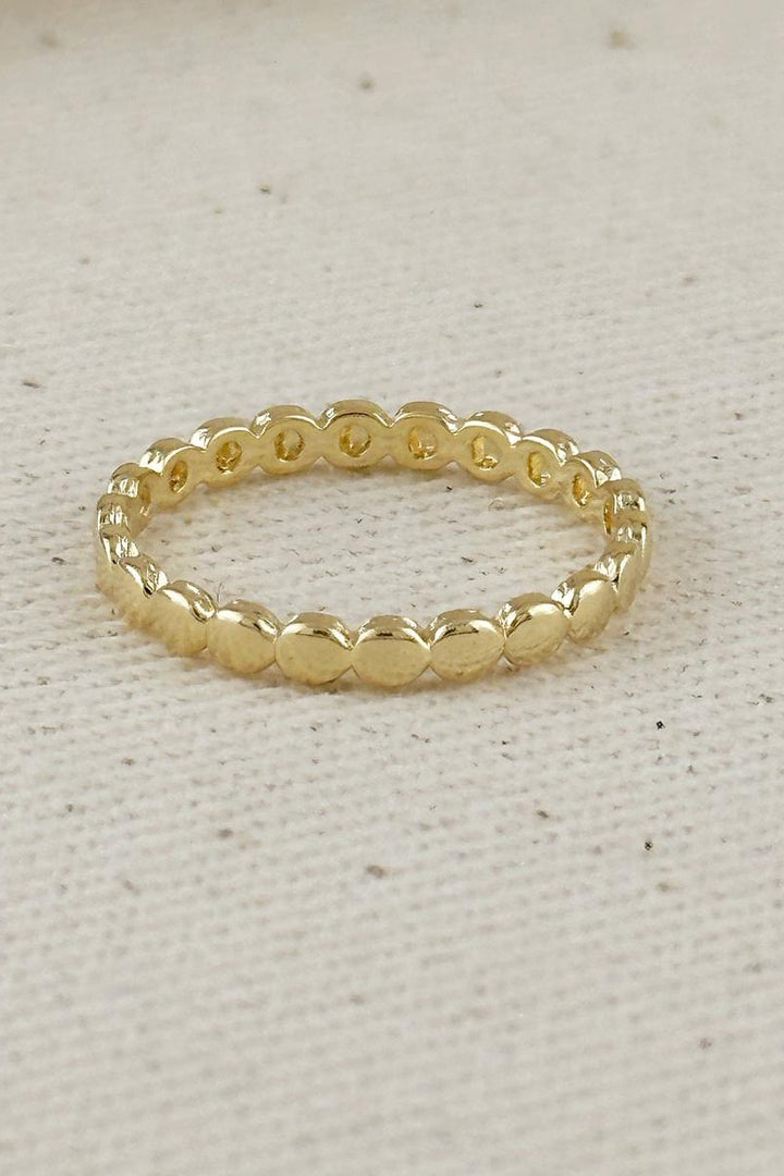 GoldFi - 18k Gold Filled Flat Beaded Band Ring