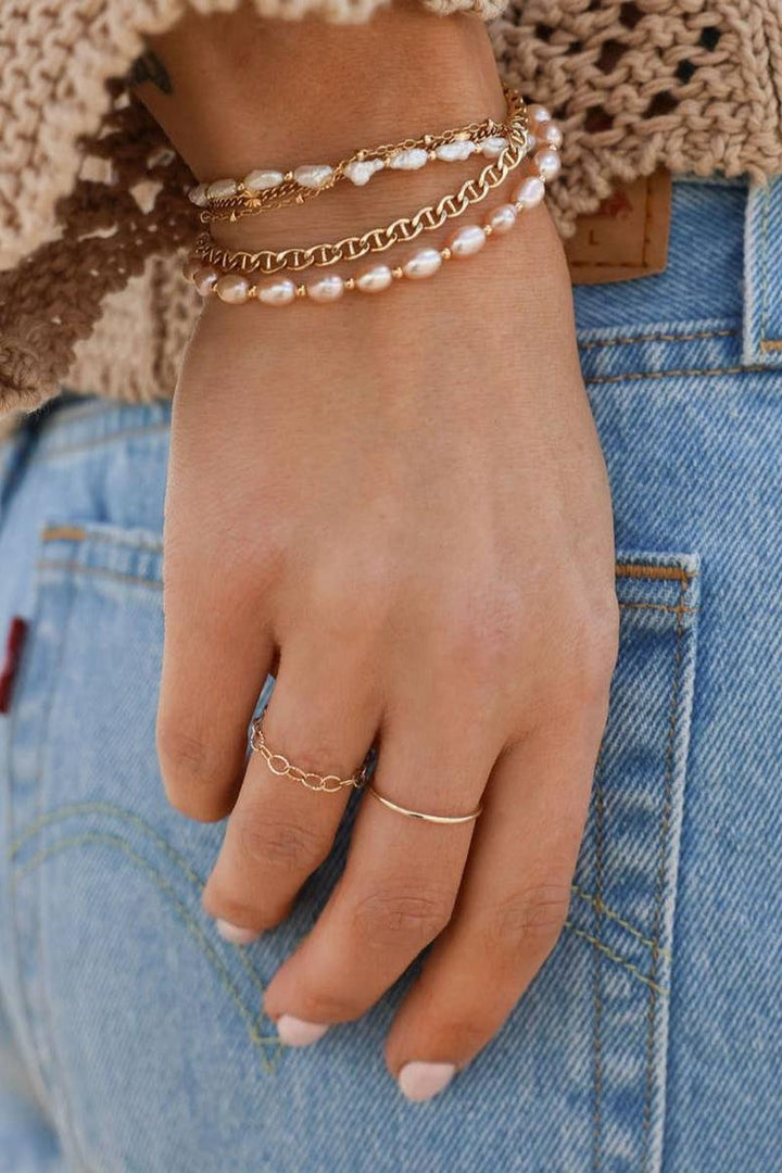 True by Kristy Jewelry - Stone Harbor Freshwater Pearl Gold Filled Beaded Bracelet