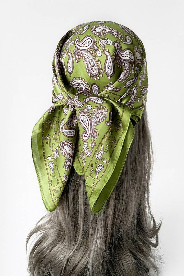 ACCITY - Paisley Satin Square Scarf – 70cm