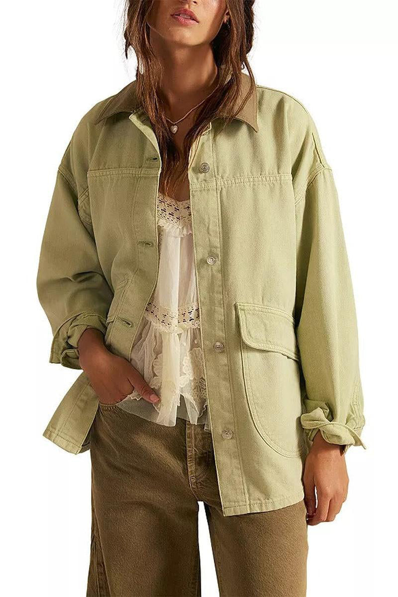 Free People - We The Free Lemon Denim Jacket in Washed Sage