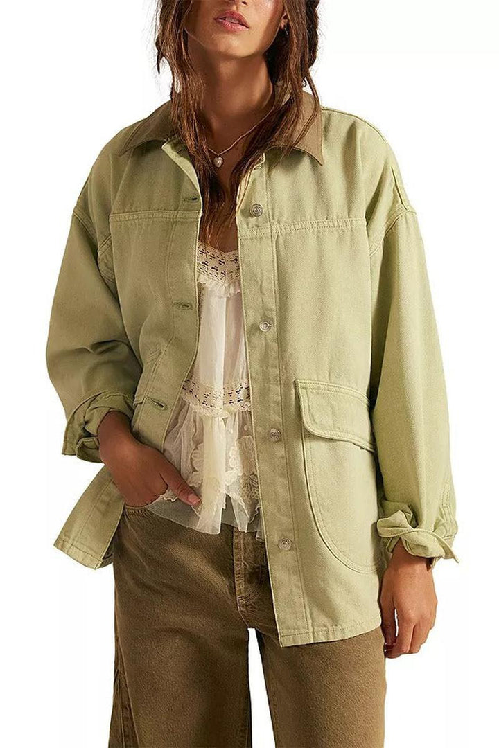 Free People - We The Free Lemon Denim Jacket in Washed Sage