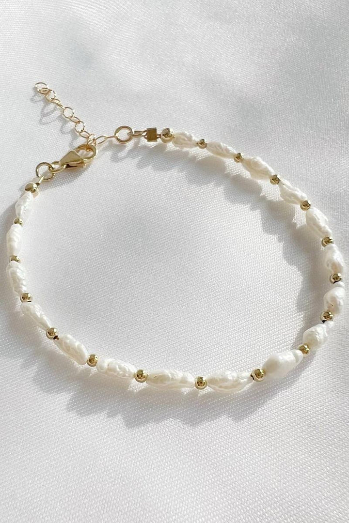 True by Kristy Jewelry - Stone Harbor Freshwater Pearl Gold Filled Beaded Bracelet