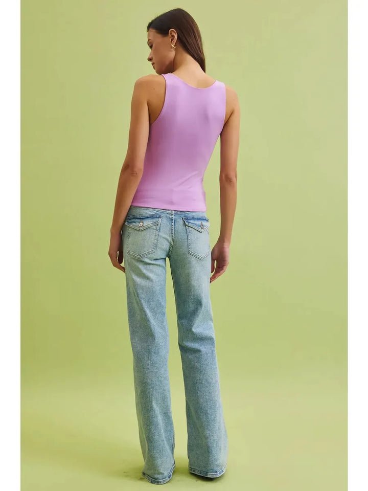 Be Cool - Basic Full Length V-Neck Tank