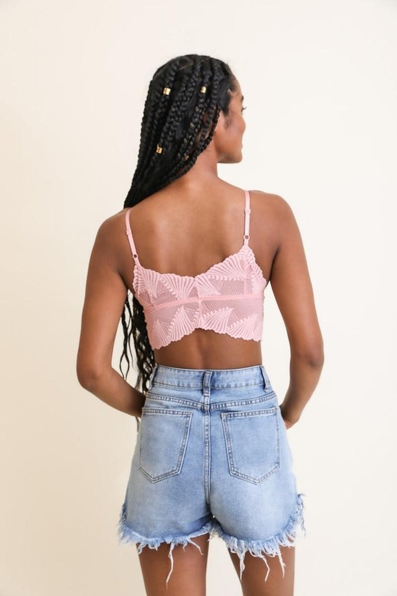 Leto Accessories - Butterfly Scallop Lace Bralette