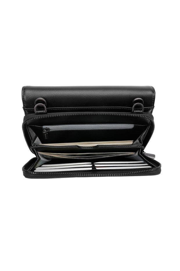 PIXIE MOOD - Jane 2-in-1 Wallet Purse in Black / Recycled