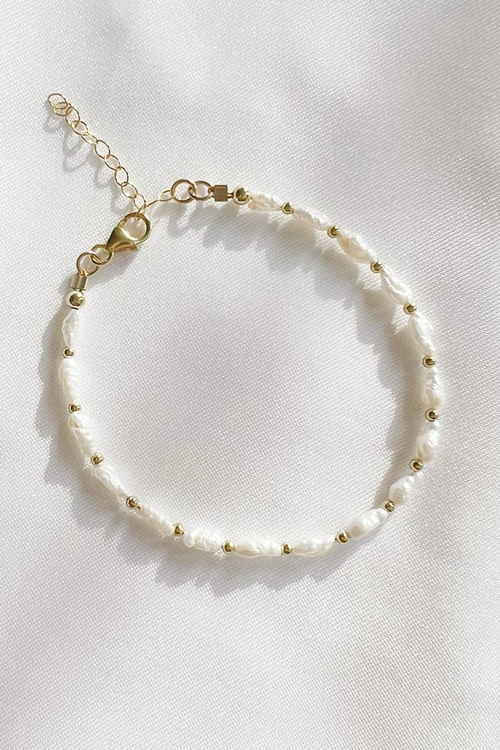 True by Kristy Jewelry - Stone Harbor Freshwater Pearl Gold Filled Beaded Bracelet