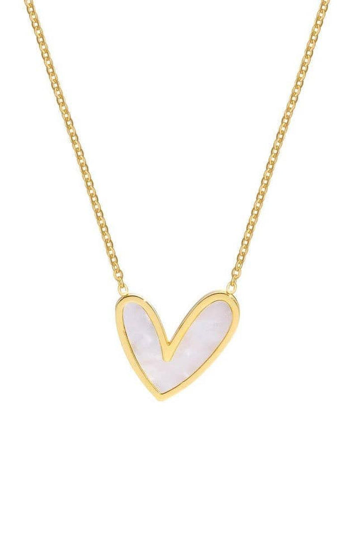 Sahira Jewelry - Abigail Mother Of Pearl Heart Necklace