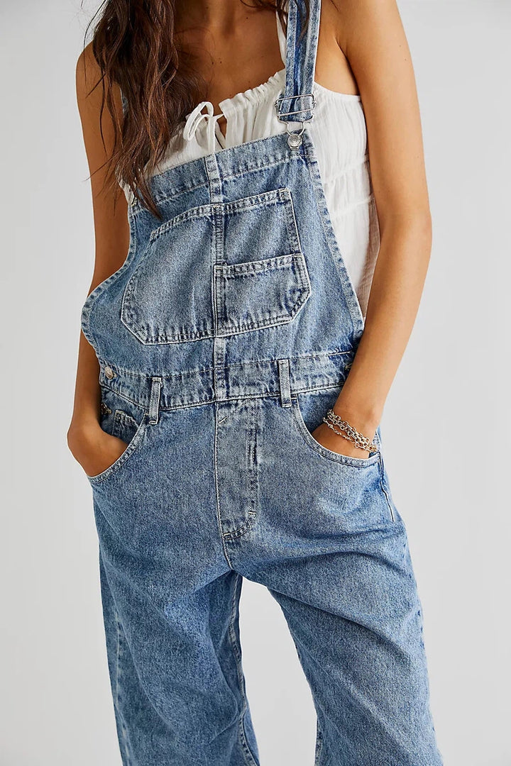Free People - We The Free Ziggy Denim Overall in Powder Blue