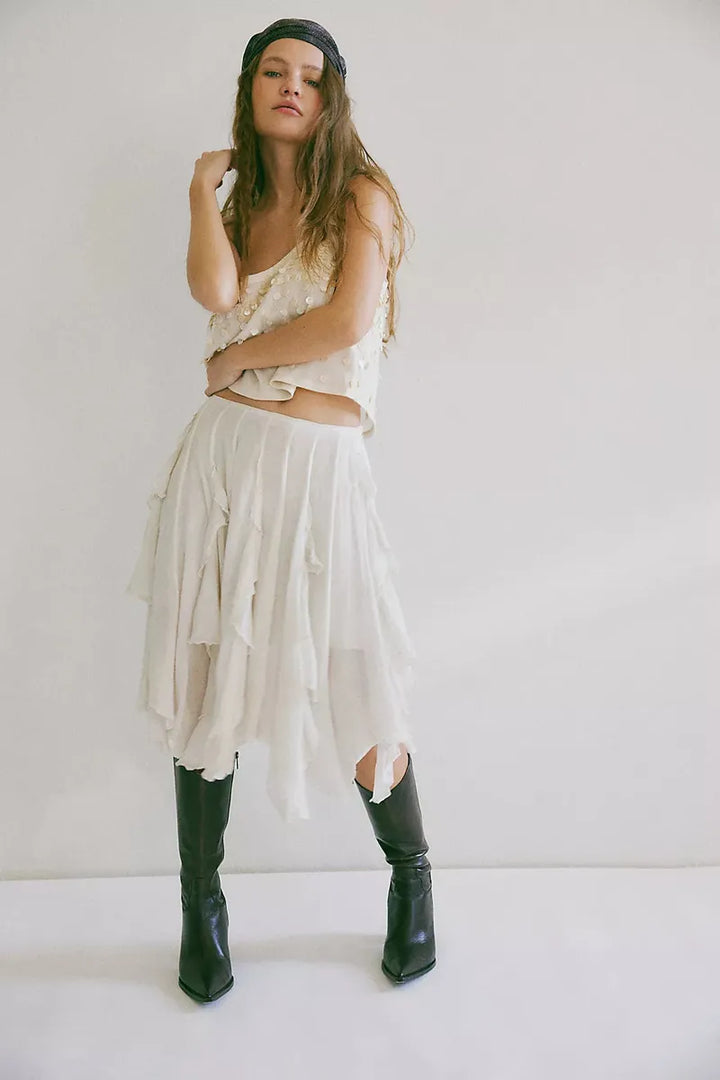 Free People - We The Free Susanna Midi Skirt in White Alyssum