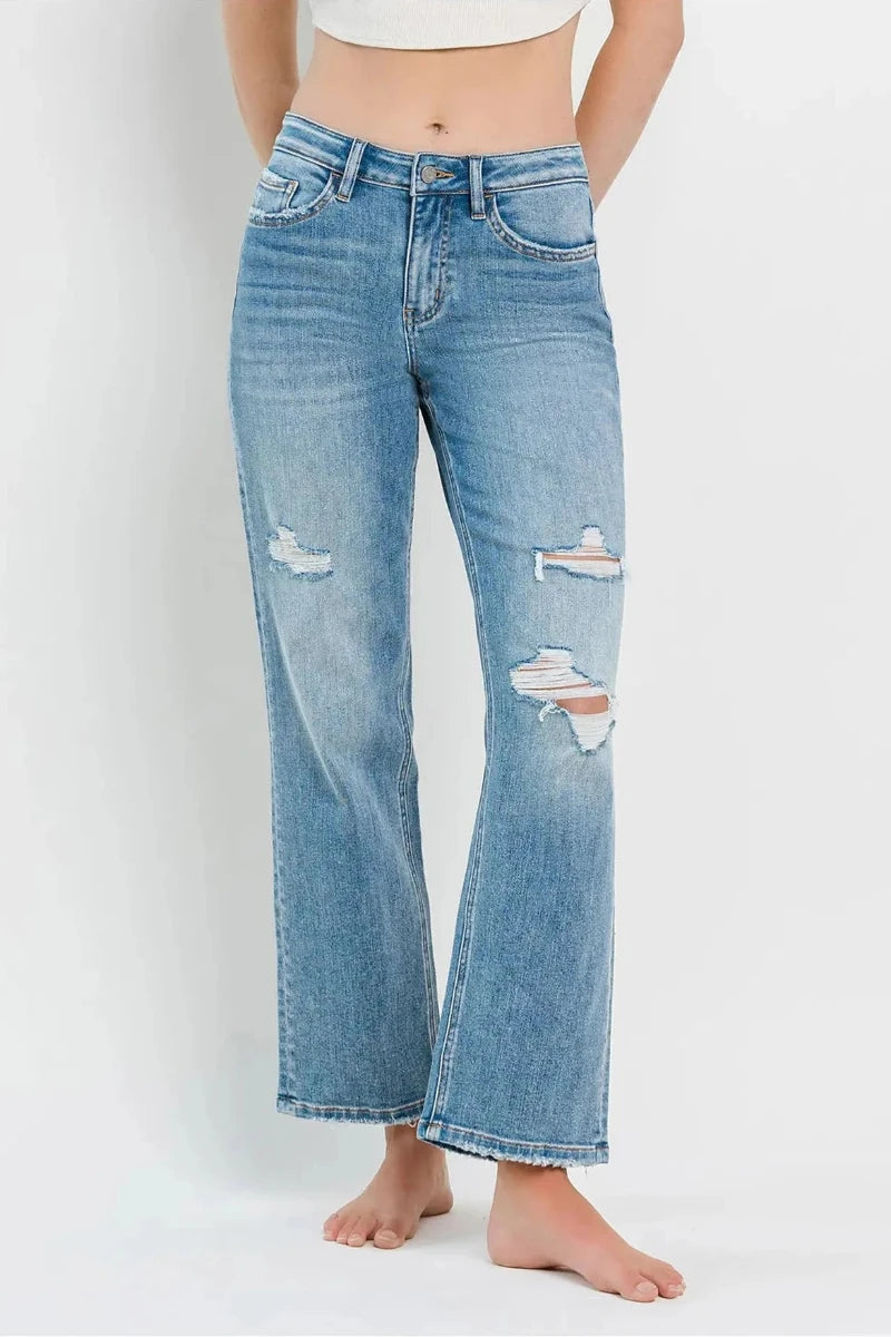 VERVET by Flying Monkey - Kendall High Rise Dad Jeans in Joysome