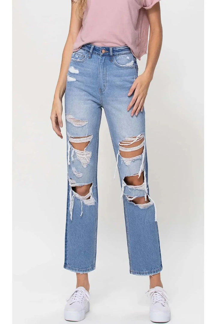 VERVET by Flying Monkey - Full Vintage - 90's Vintage Super High Rise Straight Jeans