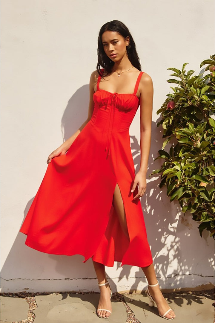 Dress Forum - Linen Sweetheart Dipped Waist Corset Dress