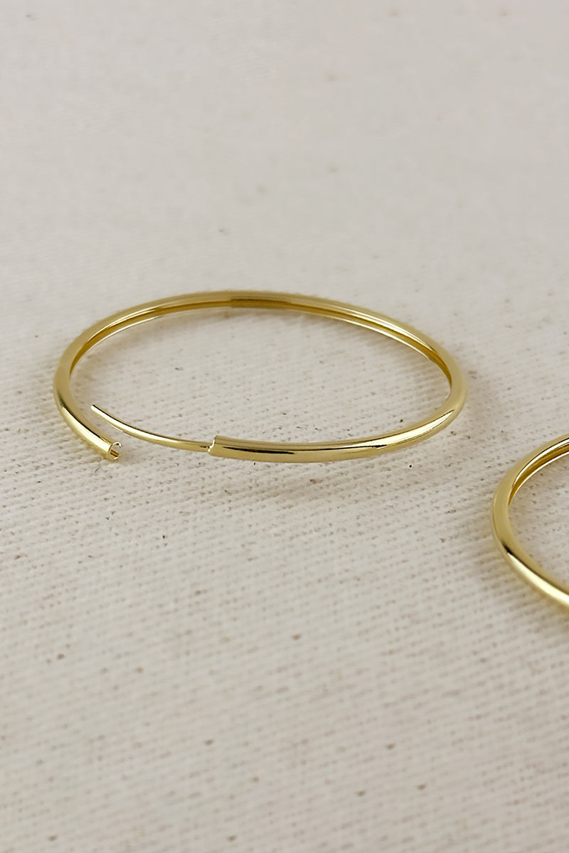 GoldFi - 18k Gold Filled Hollowed Endless Continuous Hoop Earrings