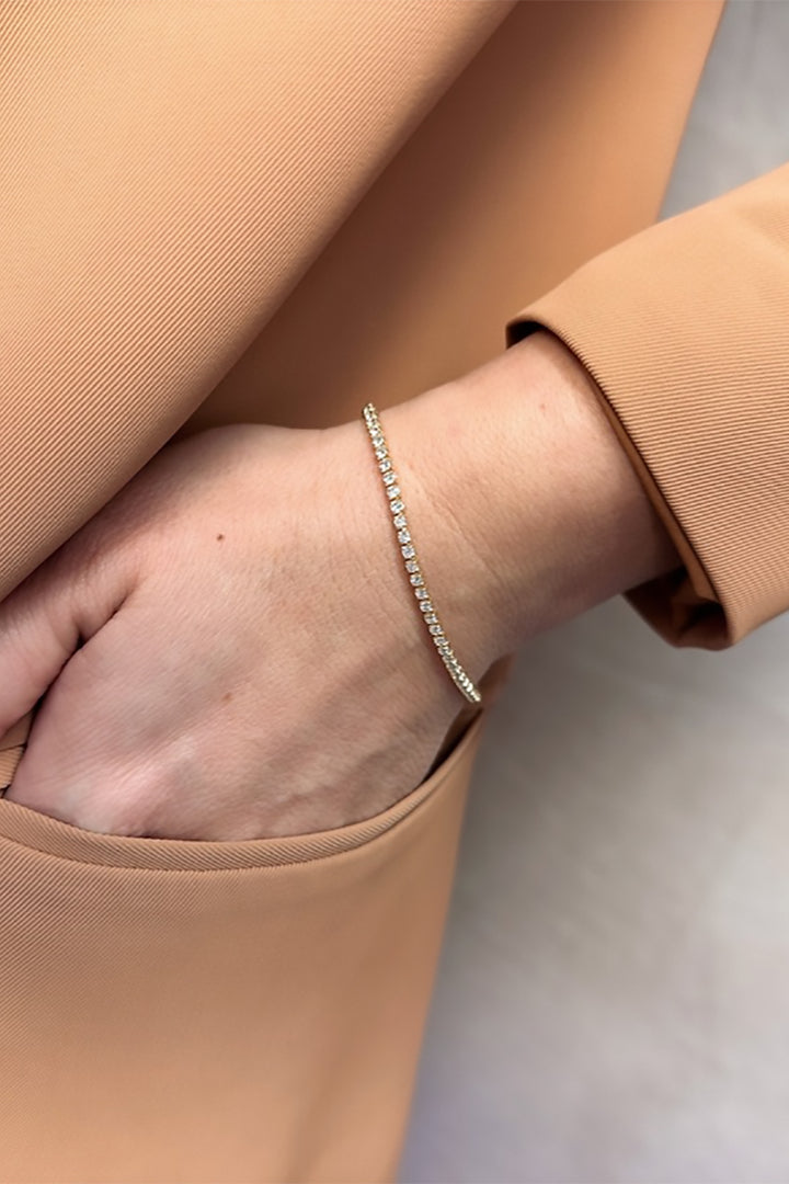 GoldFi - 18k Gold Filled 2mm Cubic Zirconium Tennis Bracelet