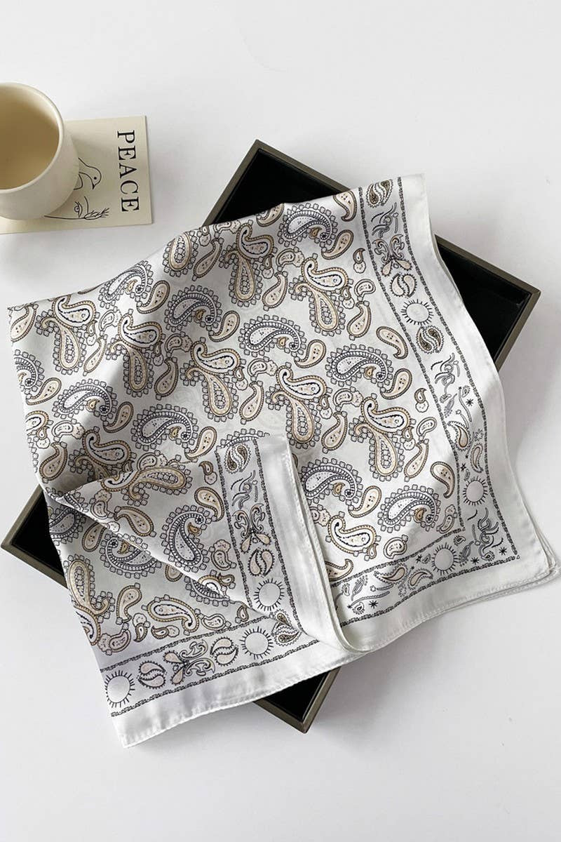 ACCITY - Paisley Satin Square Scarf – 70cm