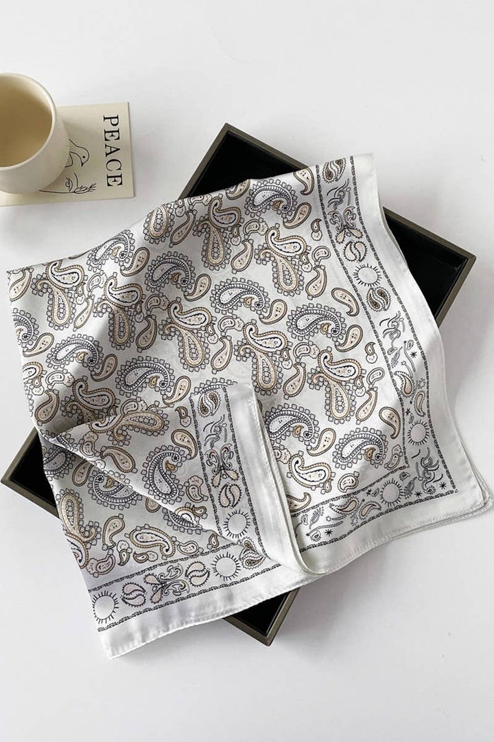 ACCITY - Paisley Satin Square Scarf – 70cm