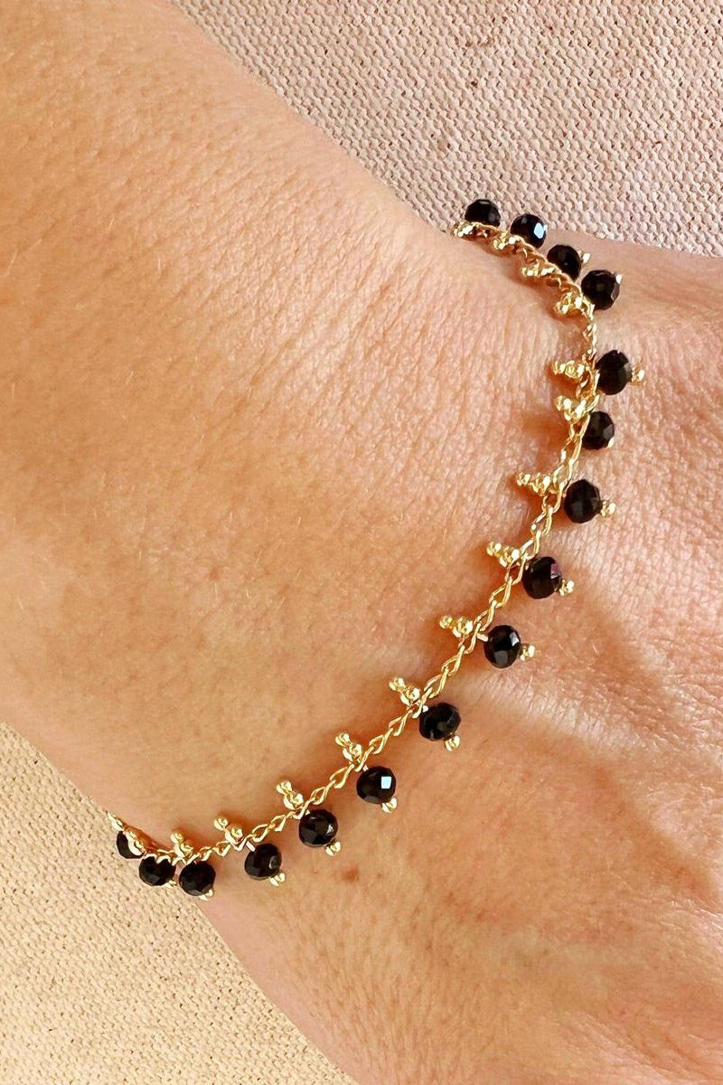 GoldFi - 18k Gold Filled Black Beaded Bracelet