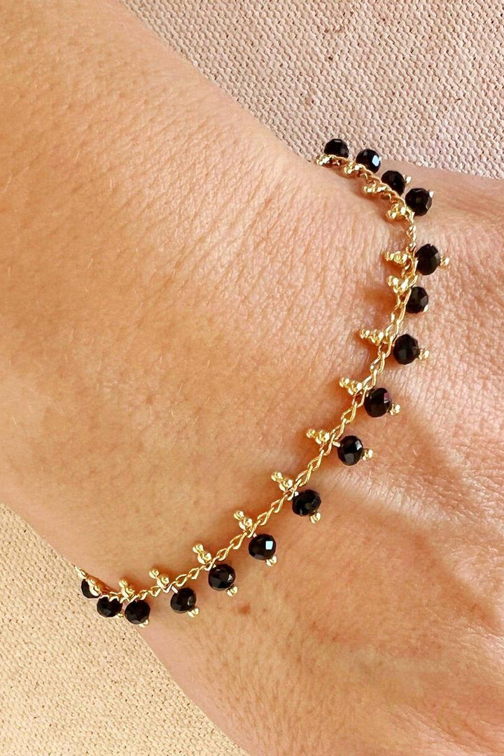 GoldFi - 18k Gold Filled Black Beaded Bracelet