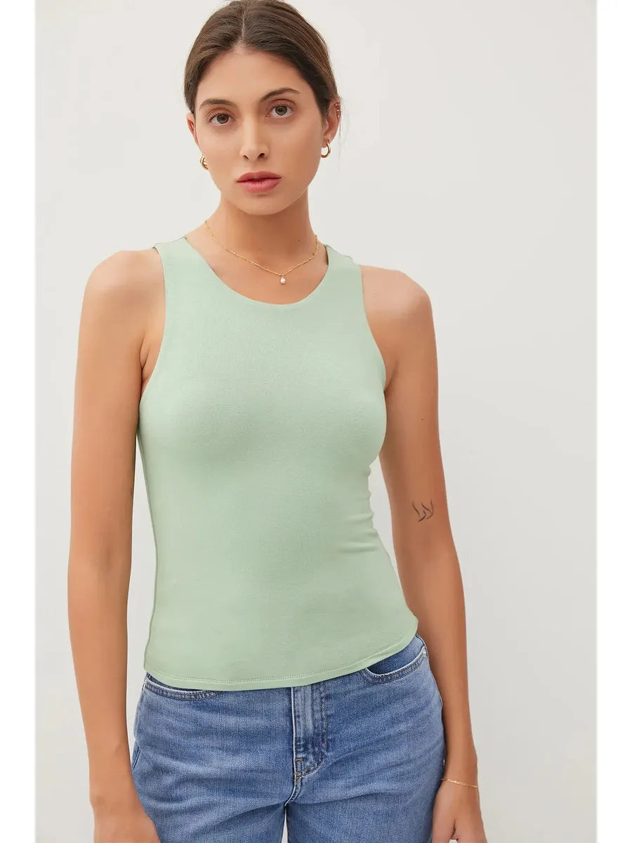 Be Cool - High Round Neck Full Length Basic Tank
