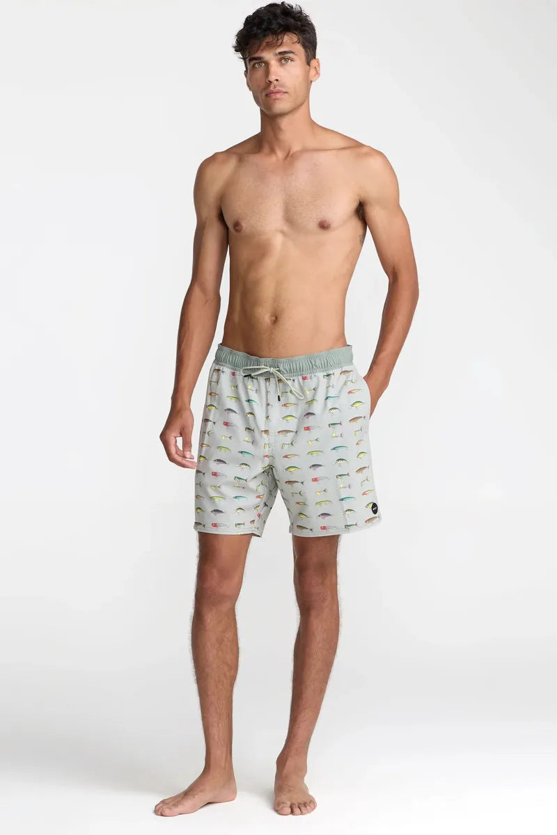 RVCA - Kaleb VA Elastic 17" Volley in Light Olive