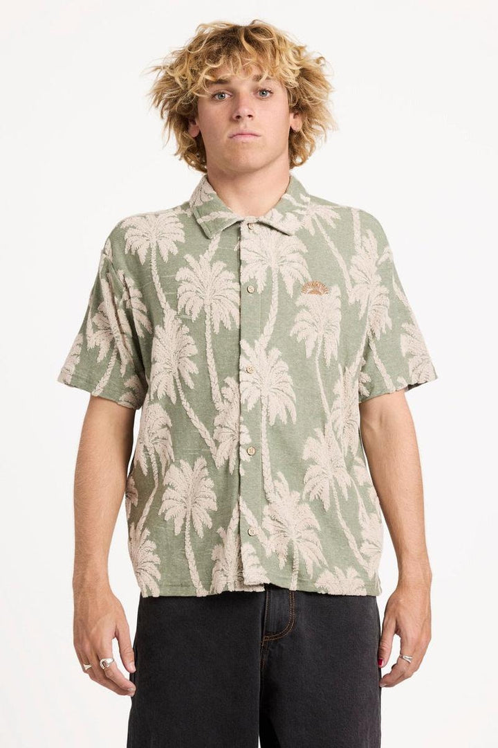 RVCA - Palm Fall Short Sleeve Shirt in Jade