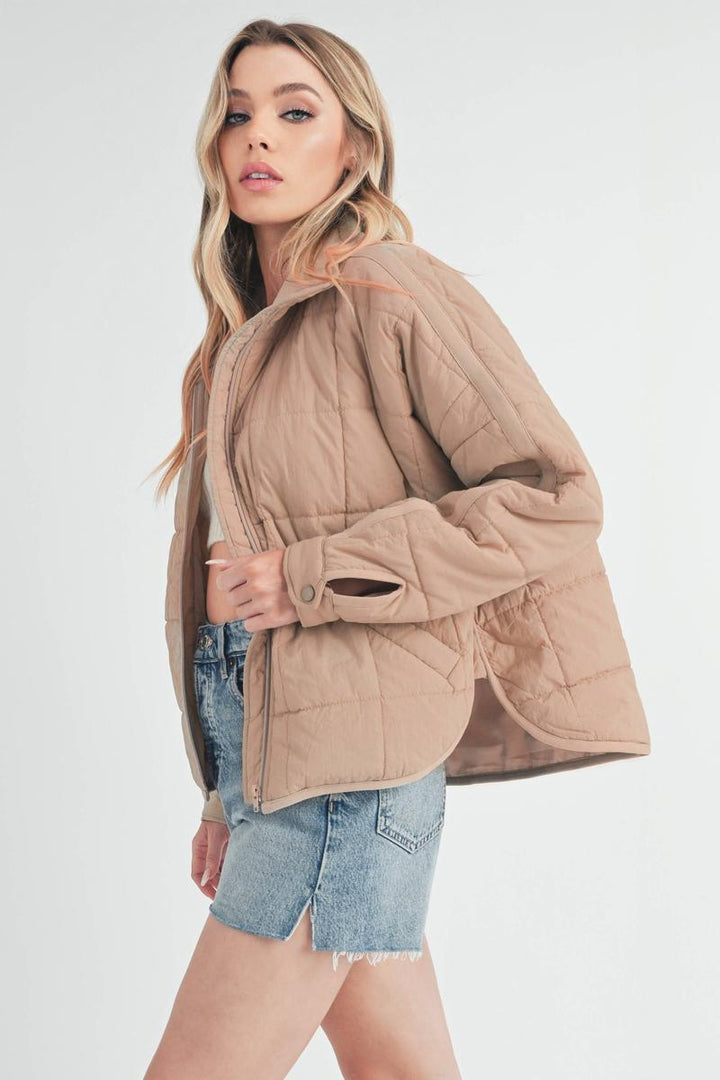 AEMI+CO - Bebe Puffer Jacket in Mauve Swoon
