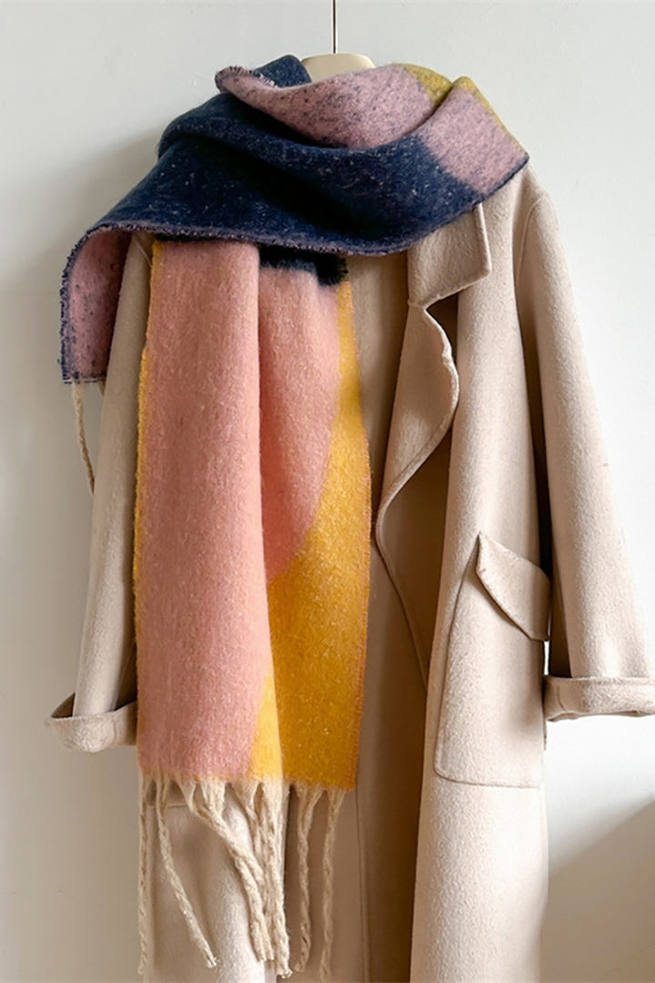 ACCITY - Geometric Fringe Wool Scarf