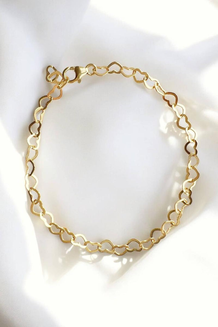 True by Kristy Jewelry - Sweetheart Heart Chain Gold Filled Bracelet
