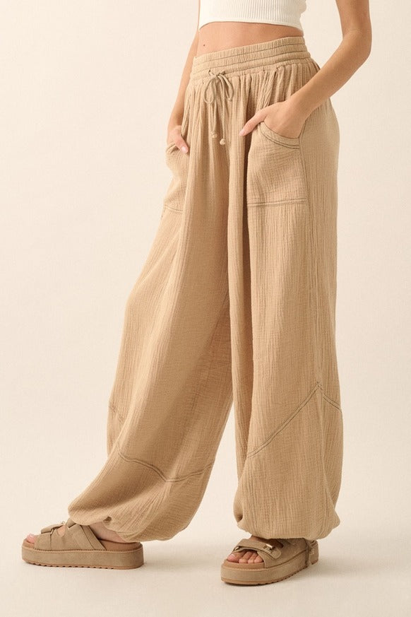 Promesa USA - Mineral Washed Crinkle Cotton Parachute Pants