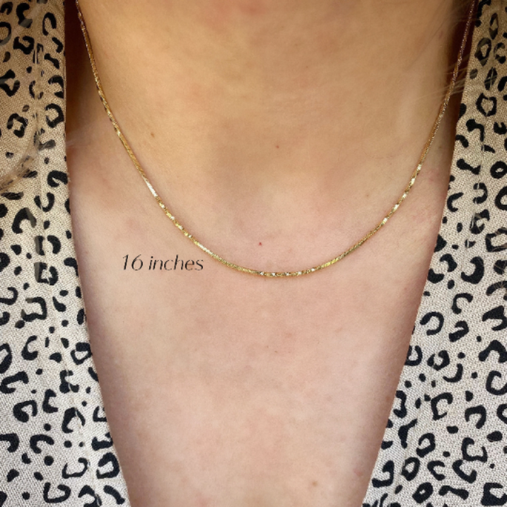GoldFi - 18k Gold Filled Interspersed Twisted Box Chain 1.0mm Thickne