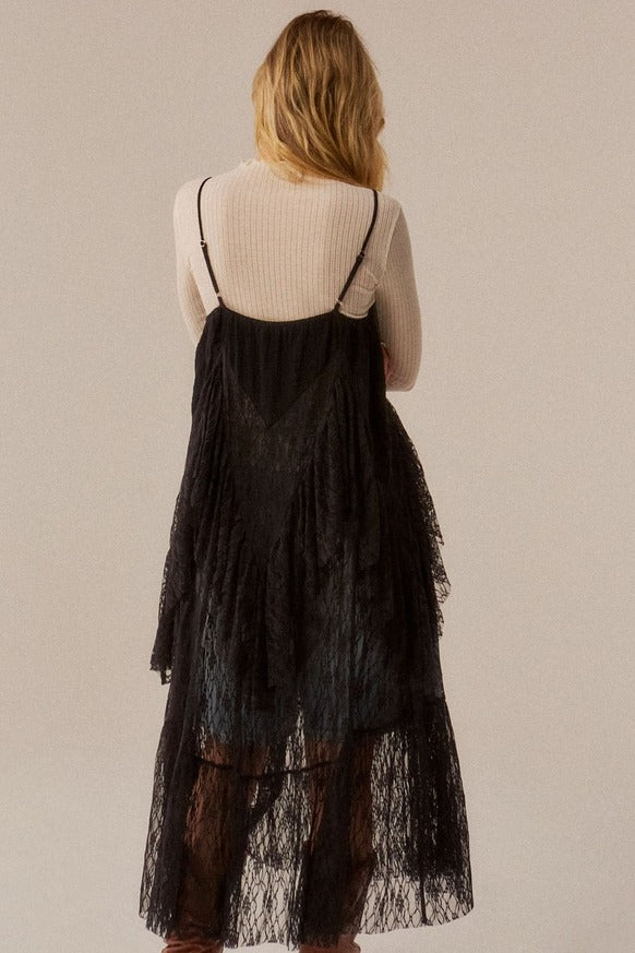 Promesa USA - Ruffled Lace Flyaway Maxi Cami Top