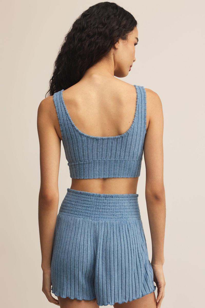 Z Supply - Zoe Rib Tank Bra in Oceanic Blue
