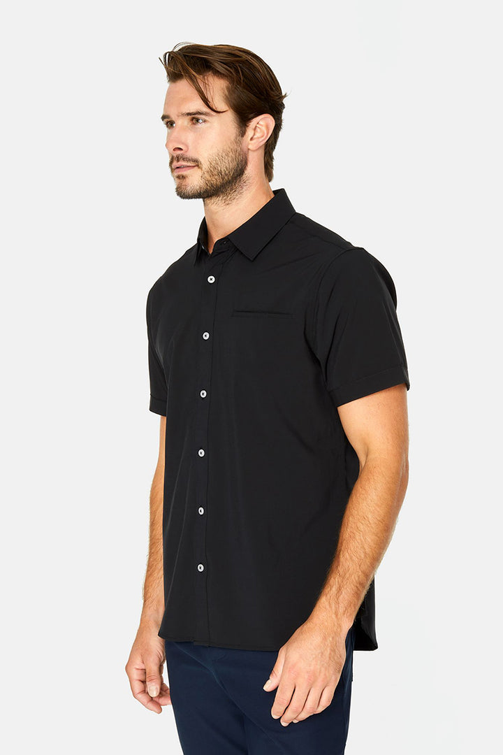 7DIAMONDS - Grant Short Sleeve Shirt in Black