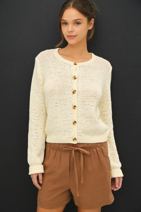 Be Cool - Volume Cuff Slubbed Cardigan
