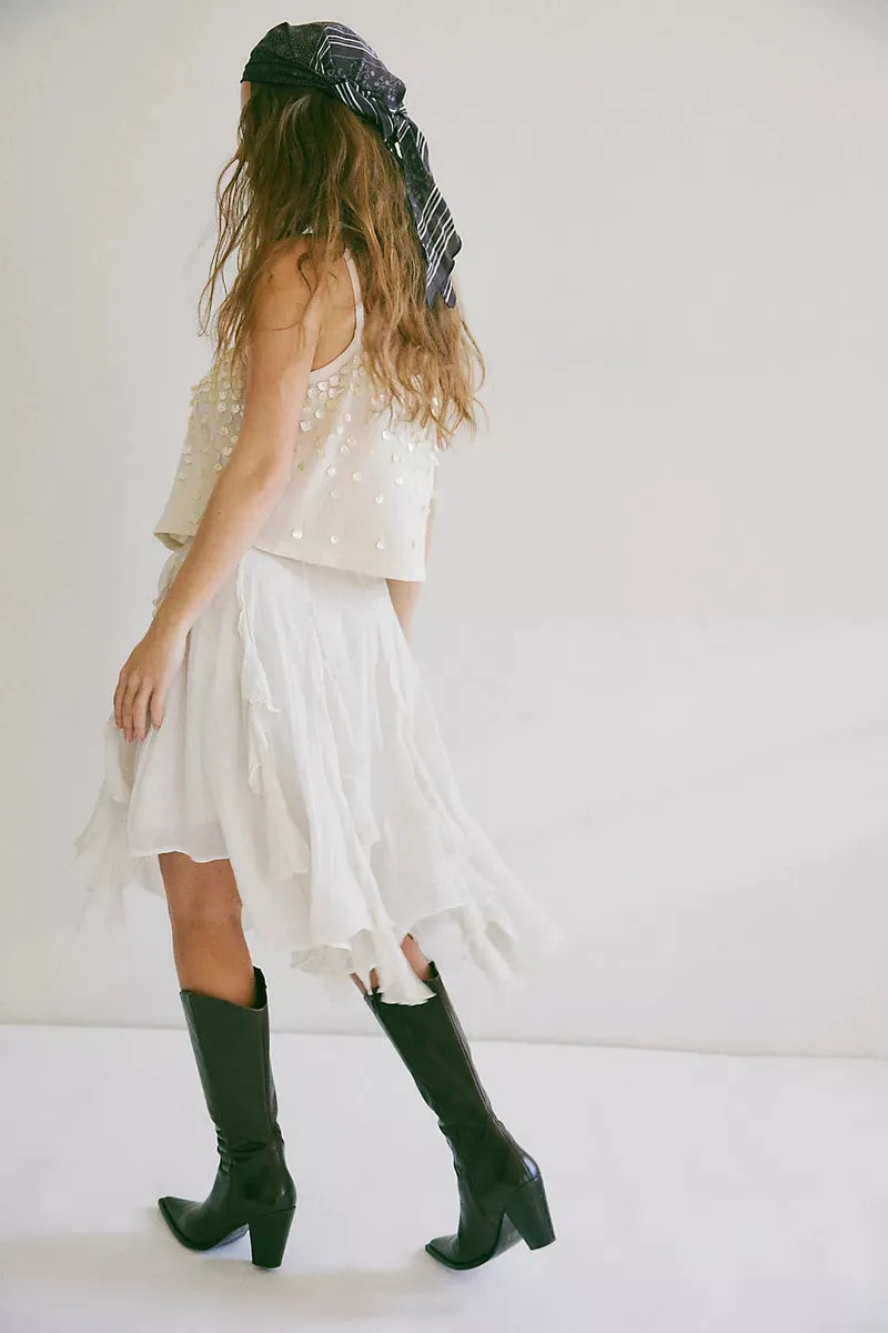 Free People - We The Free Susanna Midi Skirt in White Alyssum