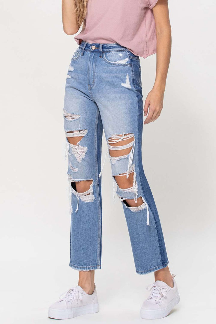 VERVET by Flying Monkey - Full Vintage - 90's Vintage Super High Rise Straight Jeans