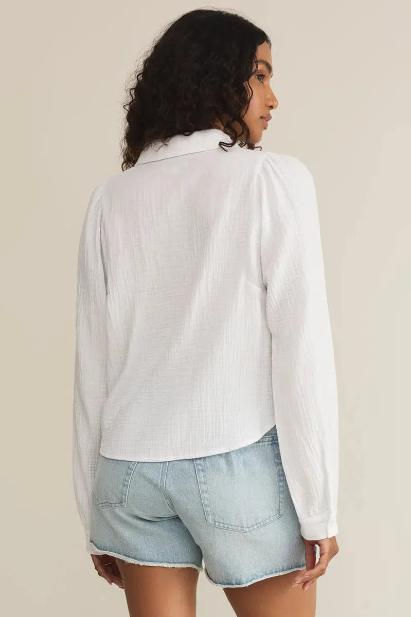 Z Supply - Campo Button Up Gauze Top in White