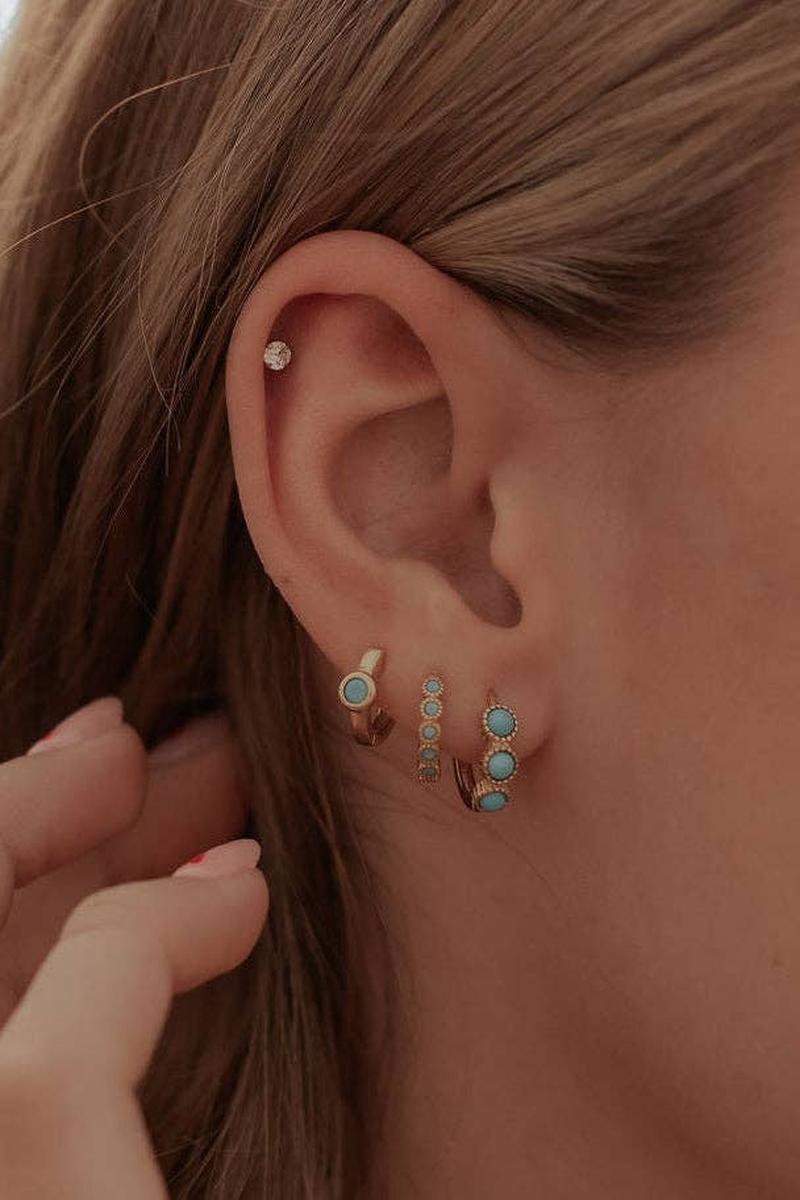Mauve Jewelry Co. - Lainey Turquoise Hoops