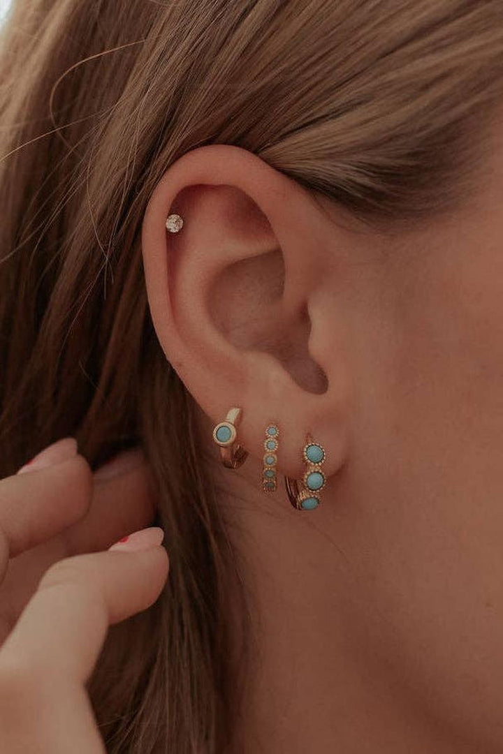 Mauve Jewelry Co. - Lainey Turquoise Hoops