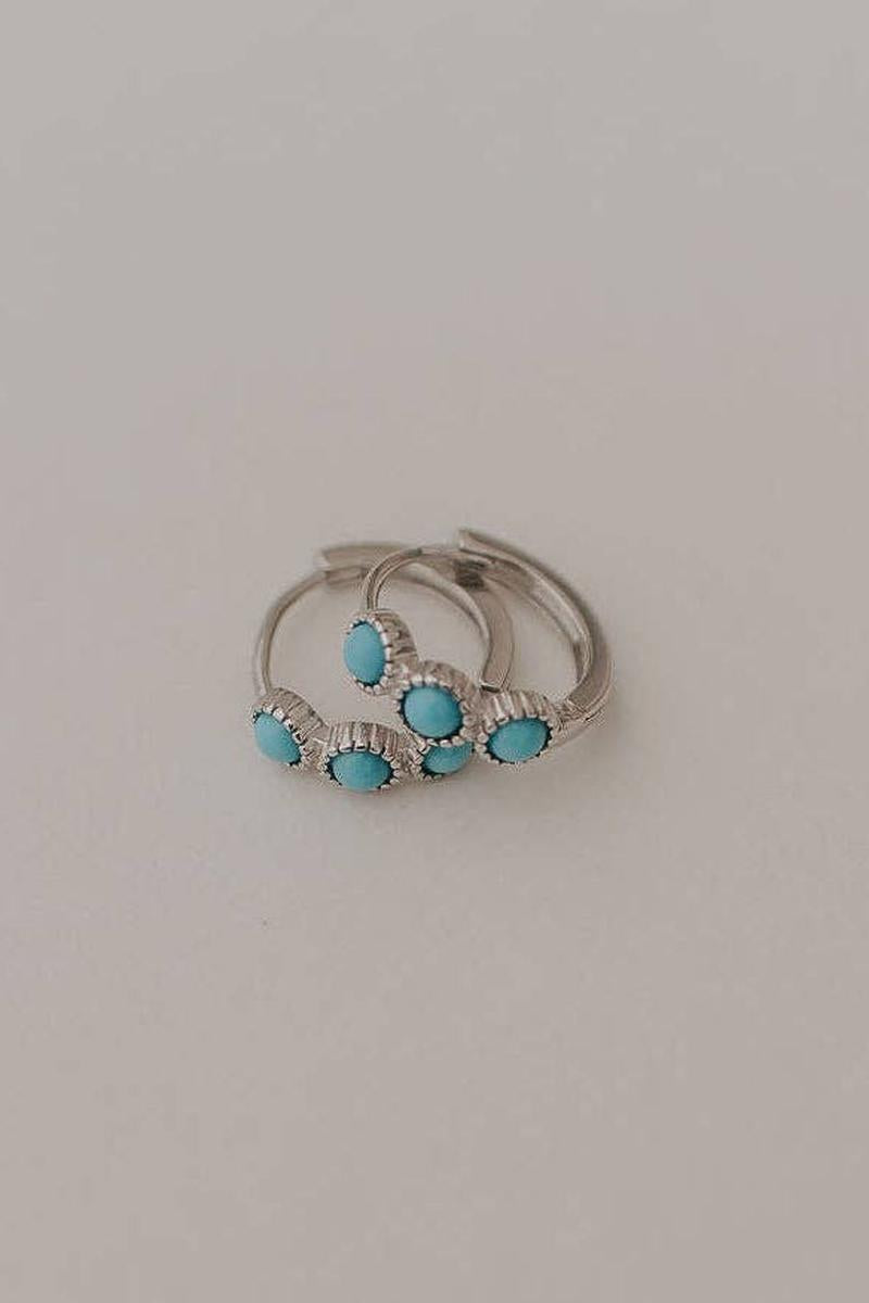 Mauve Jewelry Co. - Lainey Turquoise Hoops
