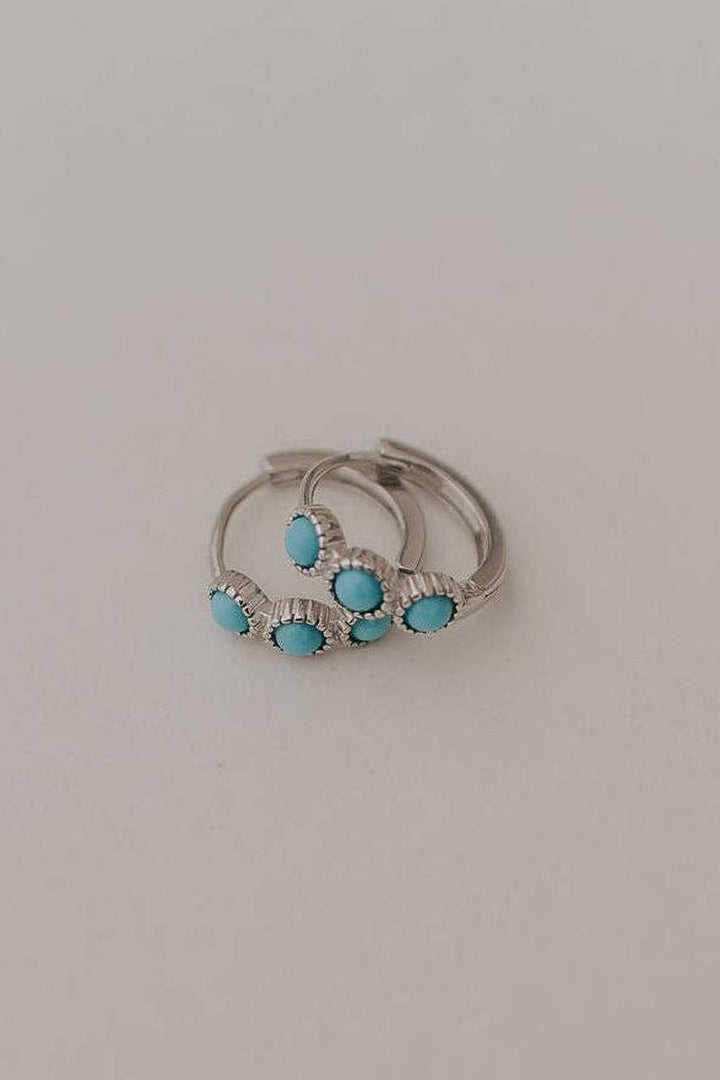 Mauve Jewelry Co. - Lainey Turquoise Hoops