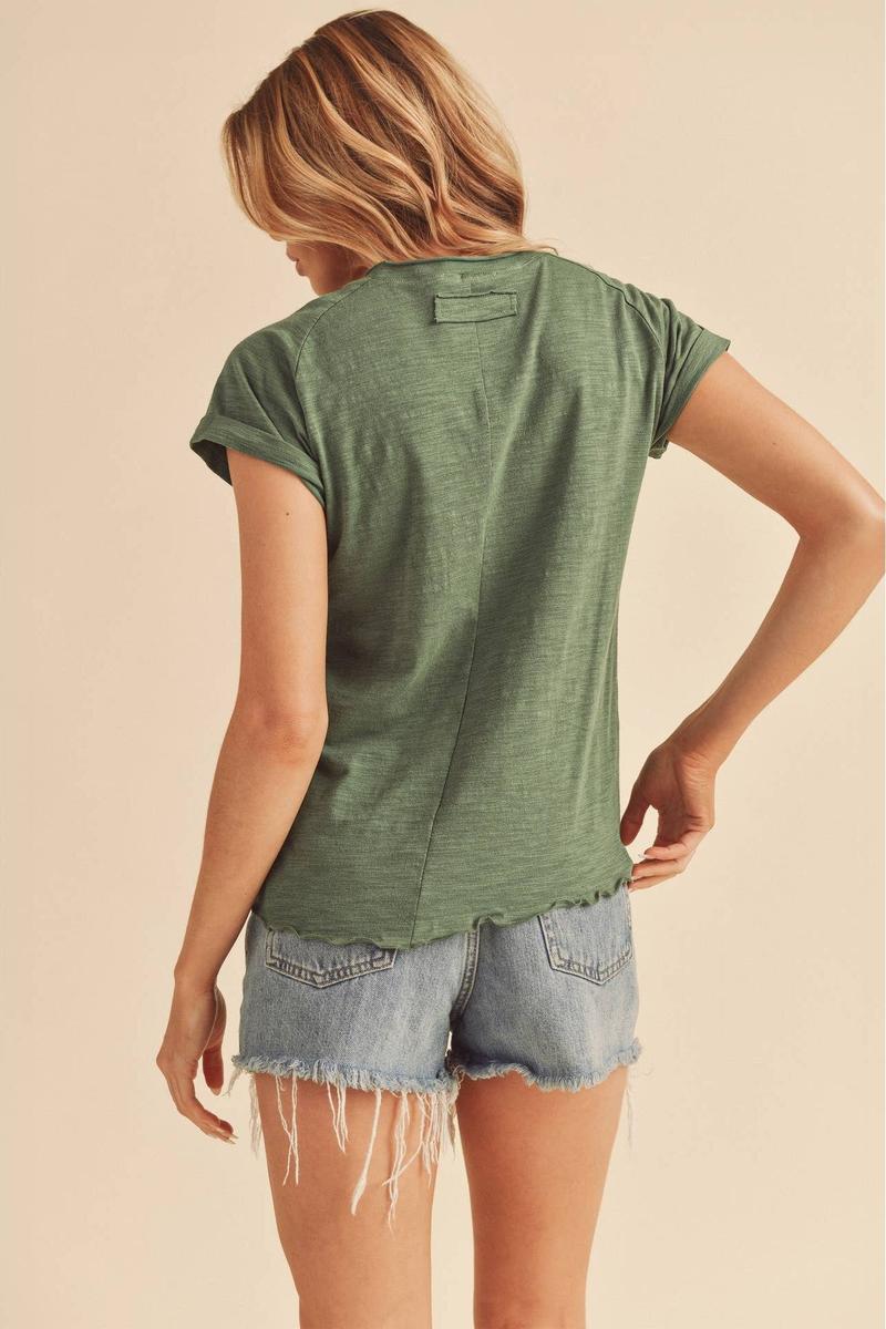 AEMI+CO - Gwen Tee in Bamboo Green