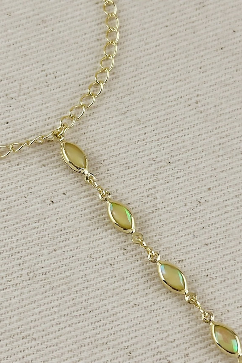 GoldFi - 18k Gold Filled Ellipse Opal Hand Chain