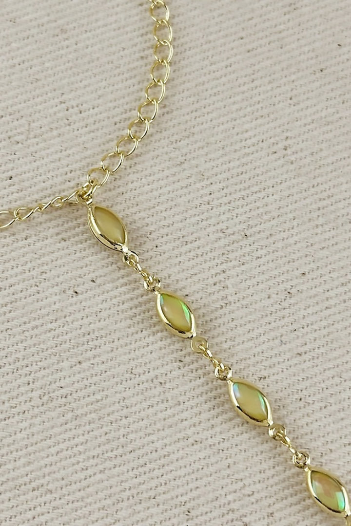 GoldFi - 18k Gold Filled Ellipse Opal Hand Chain