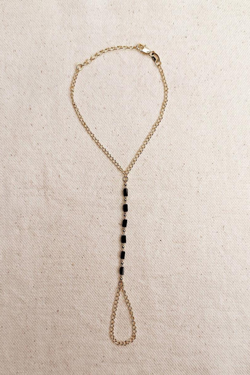 GoldFi - Black Crystals Hand Chain