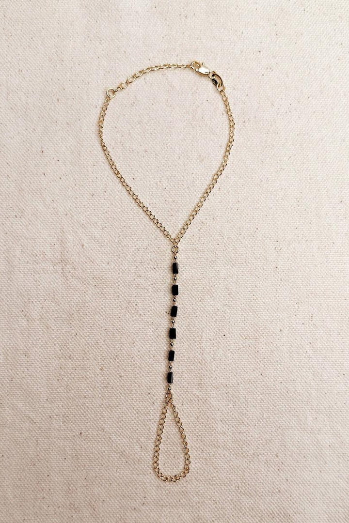 GoldFi - Black Crystals Hand Chain