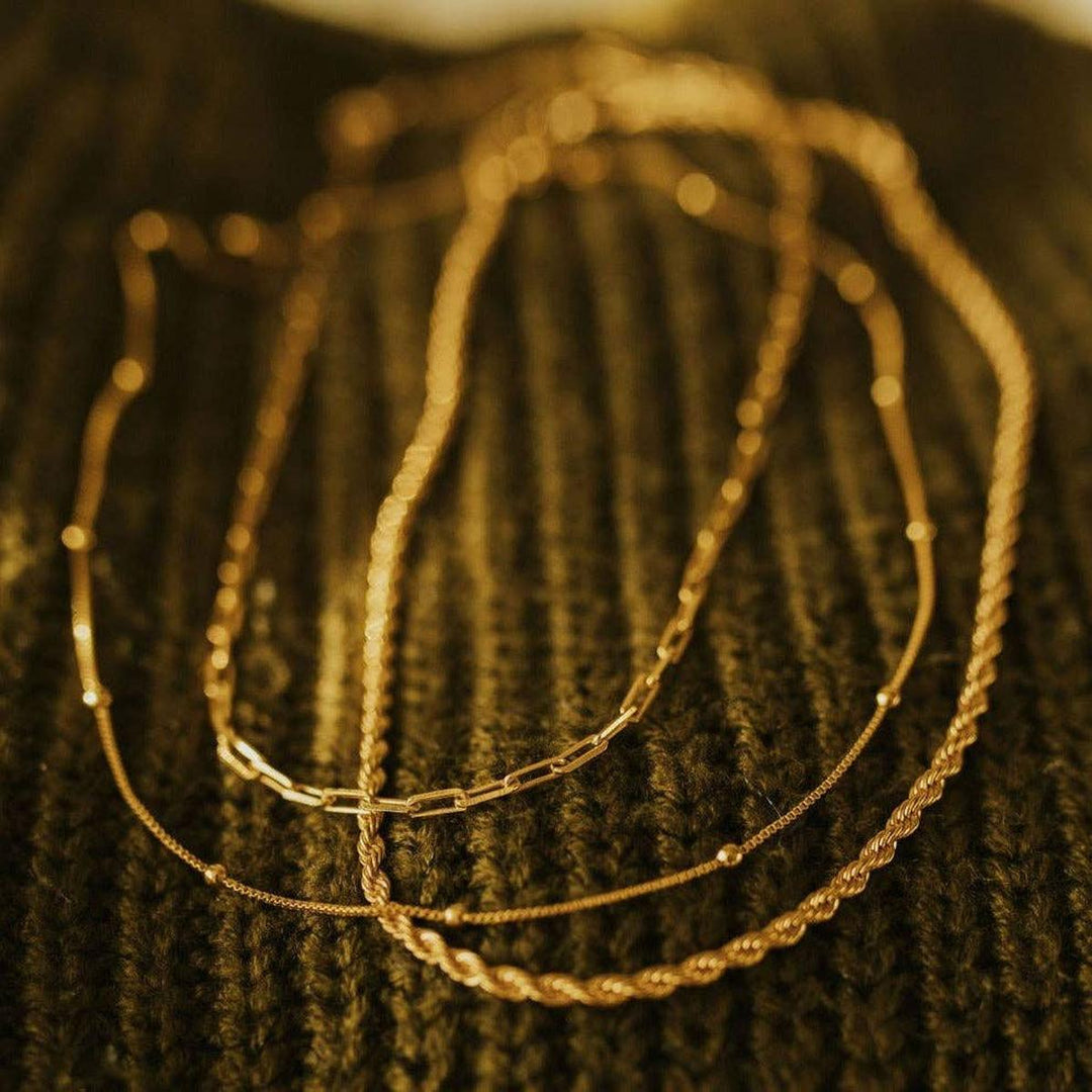 Mauve Jewelry Co. - Annie Gold Filled Satellite Necklace: 18"