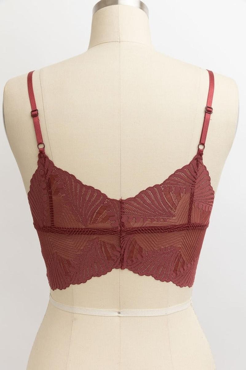 Leto Accessories - Butterfly Scallop Lace Bralette