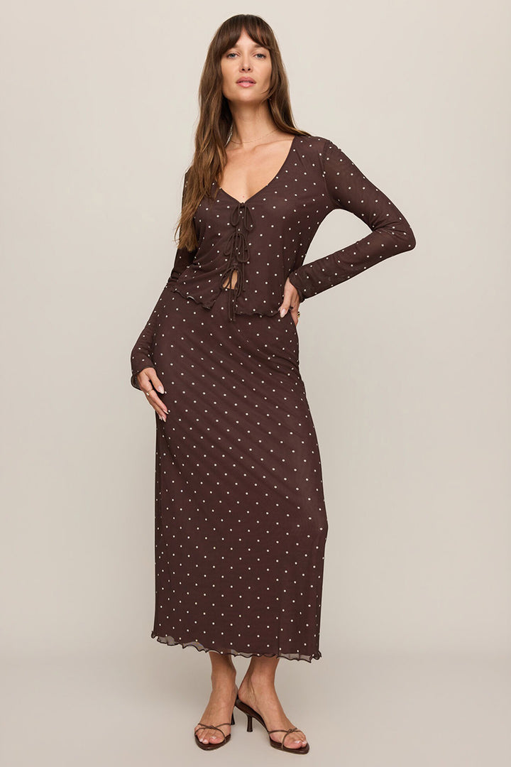 Z Supply - Eda Polka Dot Mesh Midi Skirt